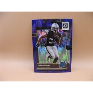 2022 Panini Donruss Optic Card #234 Zamir White Raiders Puple Shock Rated Rookie